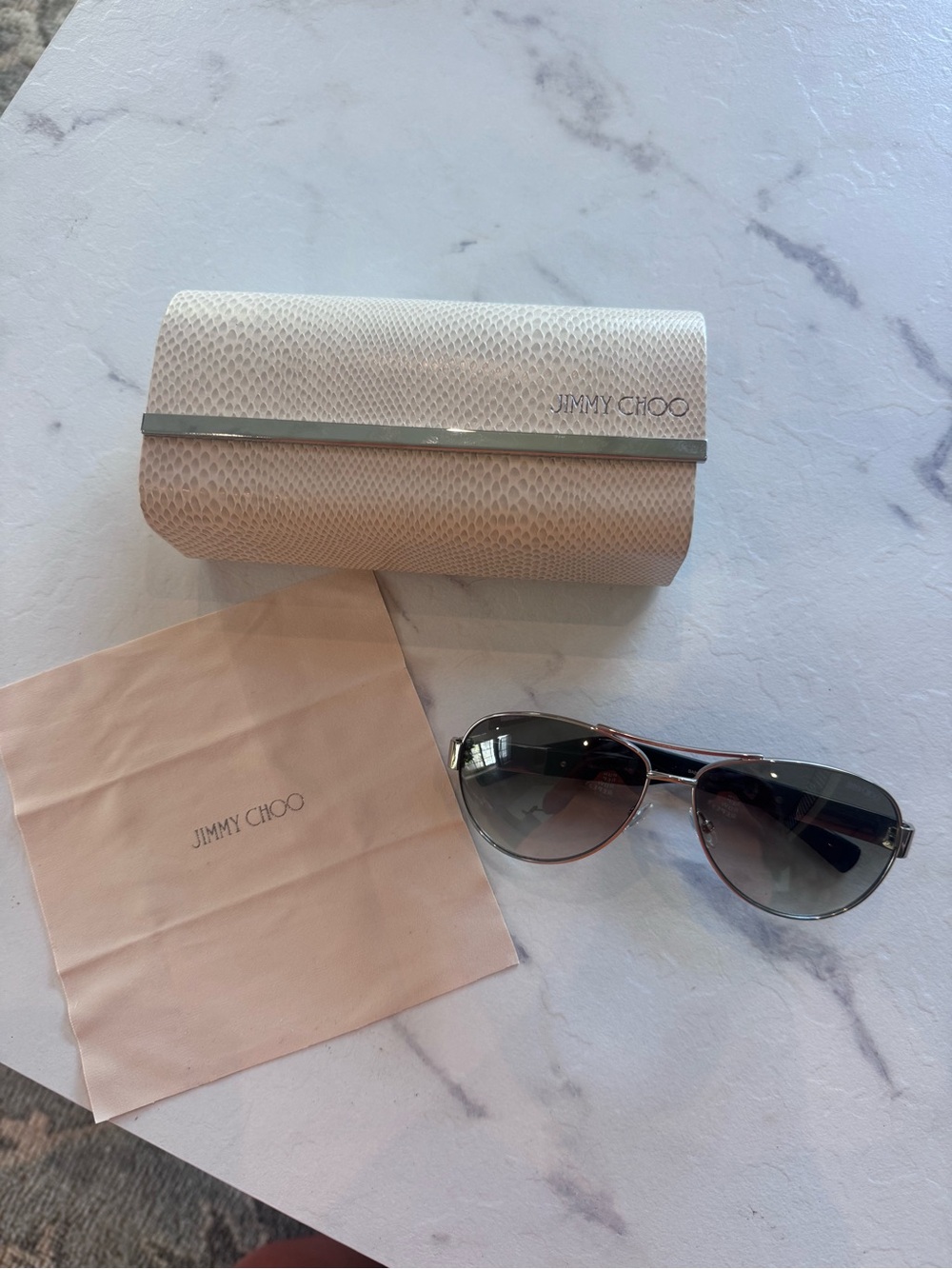 Jimmy Choo Women's Aviator Sunglasses with Crystal Case & Cloth included. NEW
